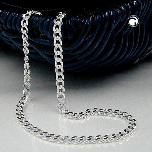 Kette 3mm Flachpanzerkette diamantiert Silber 925