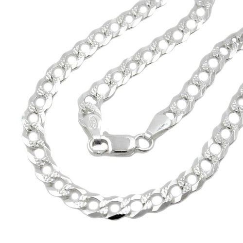 Armband 4,6mm Panzerkette flach mit Muster Silber 925