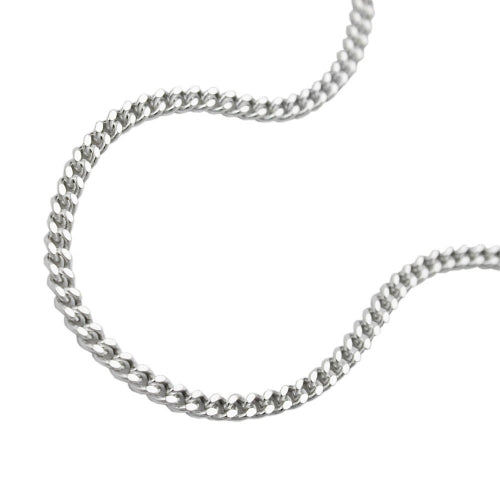 Fußkette 1,4mm Flachpanzerkette 2x diamantiert längenvariabel mit 3 Ösen Silber 925