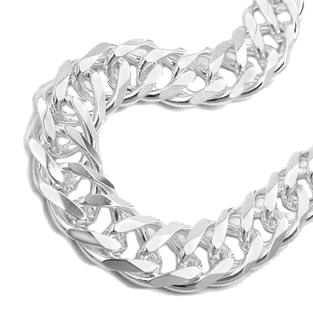Armband 1,1x3,5mm Zwillingspanzer Silber 925