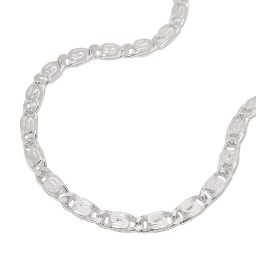 Armband 3,2mm S-Panzerkette flach diamantiert Silber 925