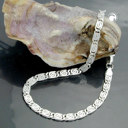 Armband 3,2mm S-Panzerkette flach diamantiert Silber 925