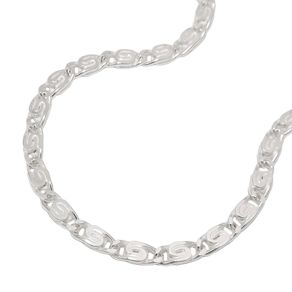 Armband 3,2mm S-Panzerkette flach diamantiert Silber 925