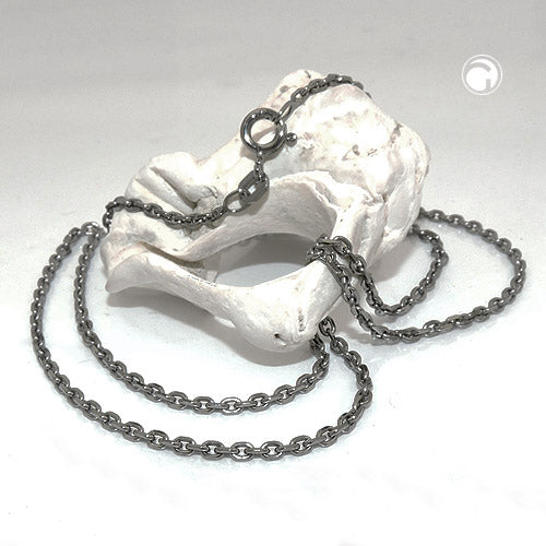 Kette 2mm Ankerkette 8x diamantiert rhodiniert Silber 925