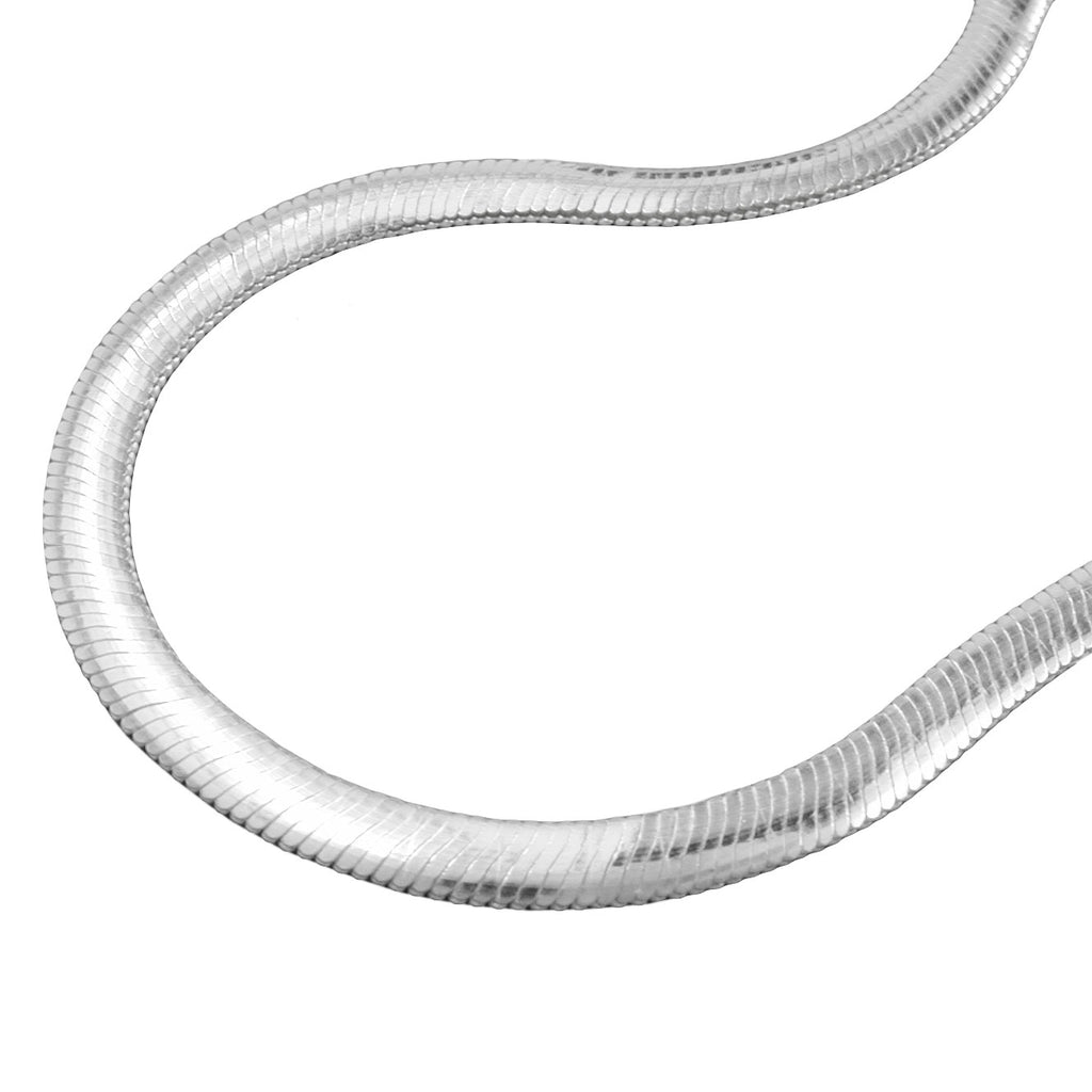 Kette 4mm Schlange flach glänzend Silber 925