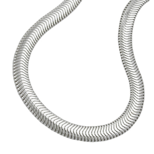 Kette 6x2mm flache Schlangenkette glänzend Silber 925