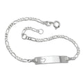 Schildarmband 2mm Figarokette mit Herz Armband mit Gravurplatte 25x5x1mm Silber 925