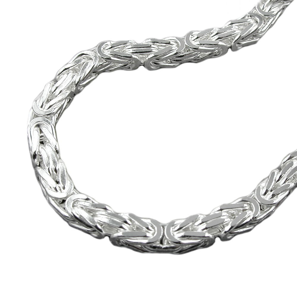 Kette ca. 8mm Königskette vierkant glänzend Silber 925