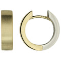 Creolen rund 585 Gold Gelbgold Weißgold bicolor teil matt Ohrringe
