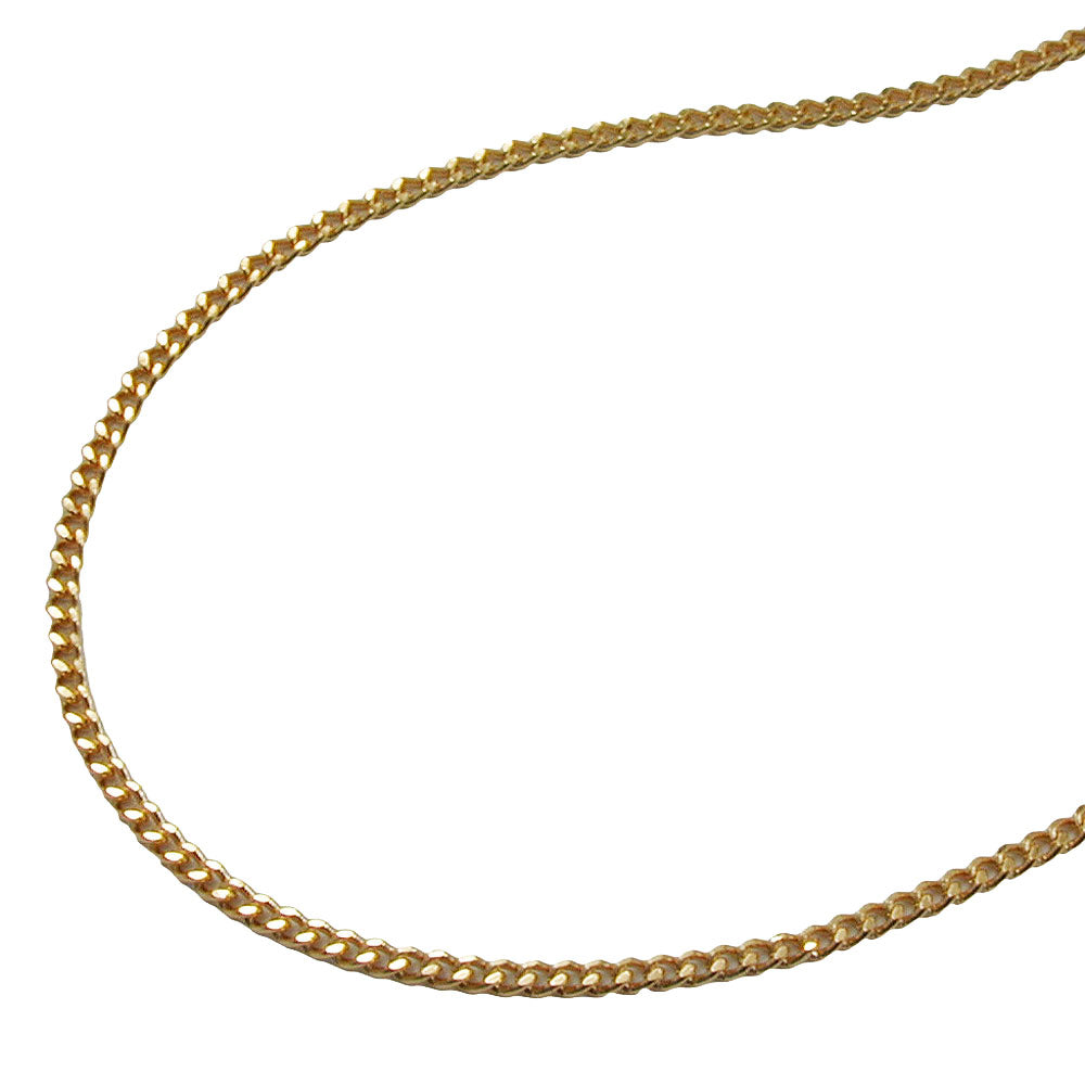 Kette 1,3mm Flachpanzer diamantiert vergoldet AMD