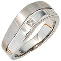 Damen Ring 585 Gold Weißgold 1 Diamant 0,01ct. Weißgoldring Diamantring