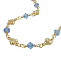 Kette 5mm Fantasie Herz und Glasperlen hellblau AMD
