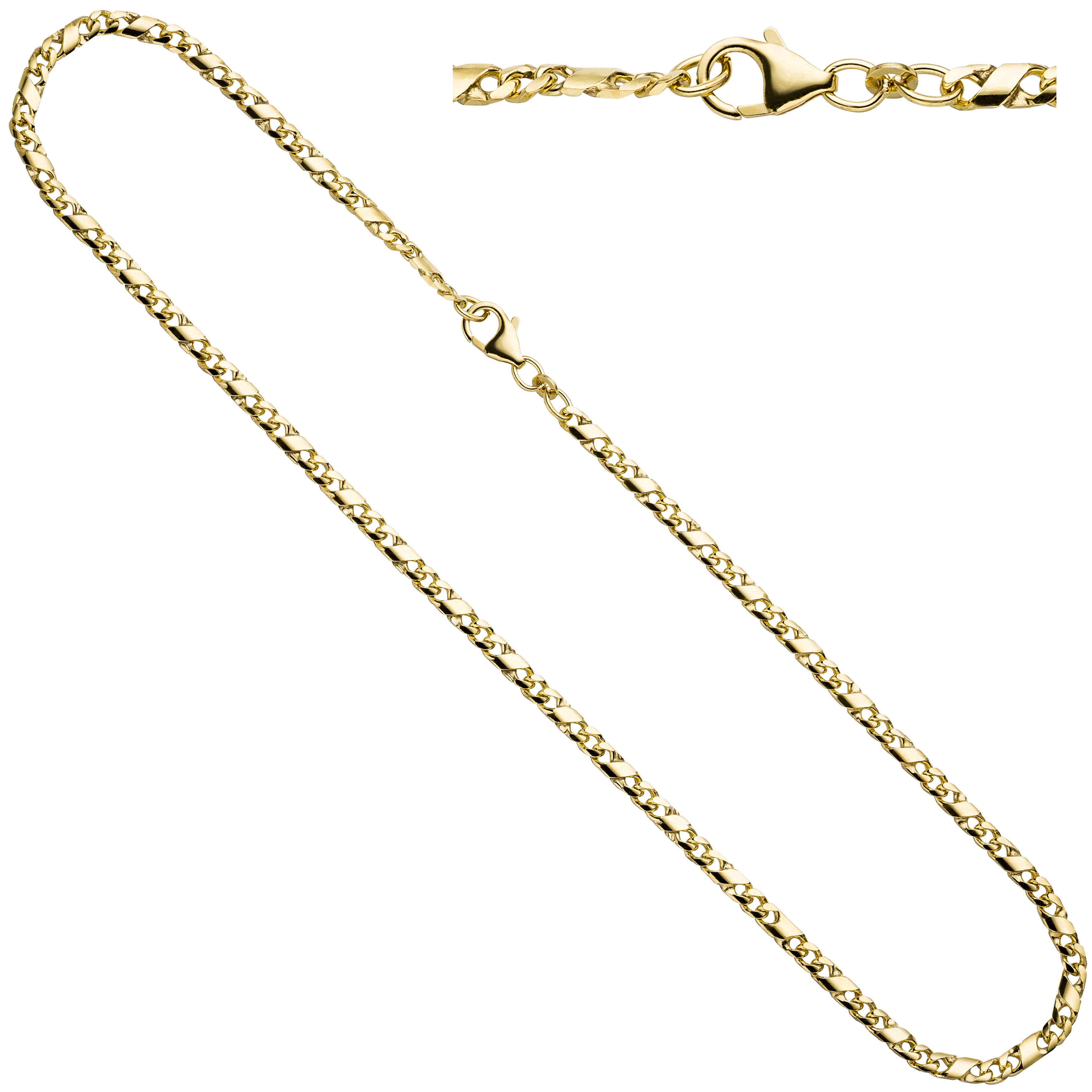 Halskette Kette 333 Gold Gelbgold massiv 45 cm Goldkette Karabiner