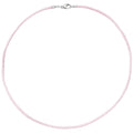 Collier Halskette Seide rosé 42 cm, Verschluss 925 Silber Kette