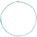Collier Halskette Seide türkis 42 cm, Verschluss 925 Silber Kette