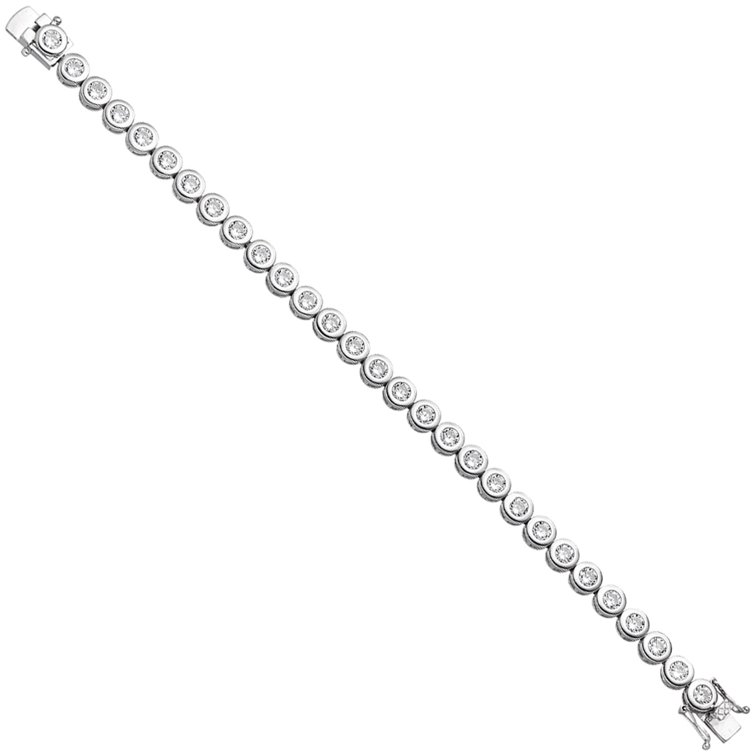 Armband 925 Sterling Silber 29 Zirkonia 19 cm Silberarmband Kastenschloss
