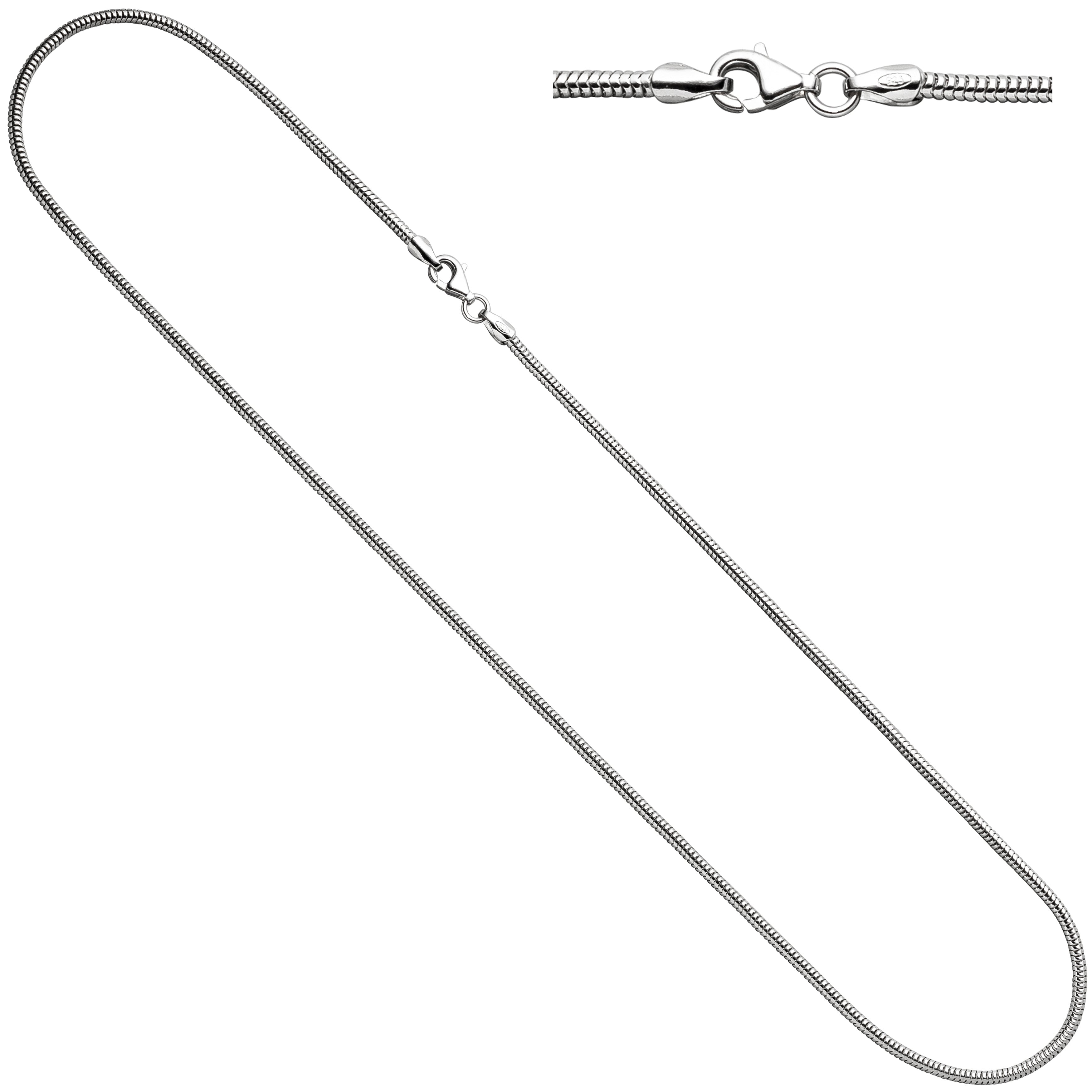 Schlangenkette 925 Silber 1,6 mm 42 cm Halskette Kette Silberkette Karabiner