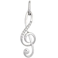 Anhänger Notenschlüssel Musik 585 Gold Weißgold 7 Diamanten Brillanten