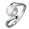 Damen Ring 333 Gold Weißgold 1 Süßwasser Perle Goldring Perlenring