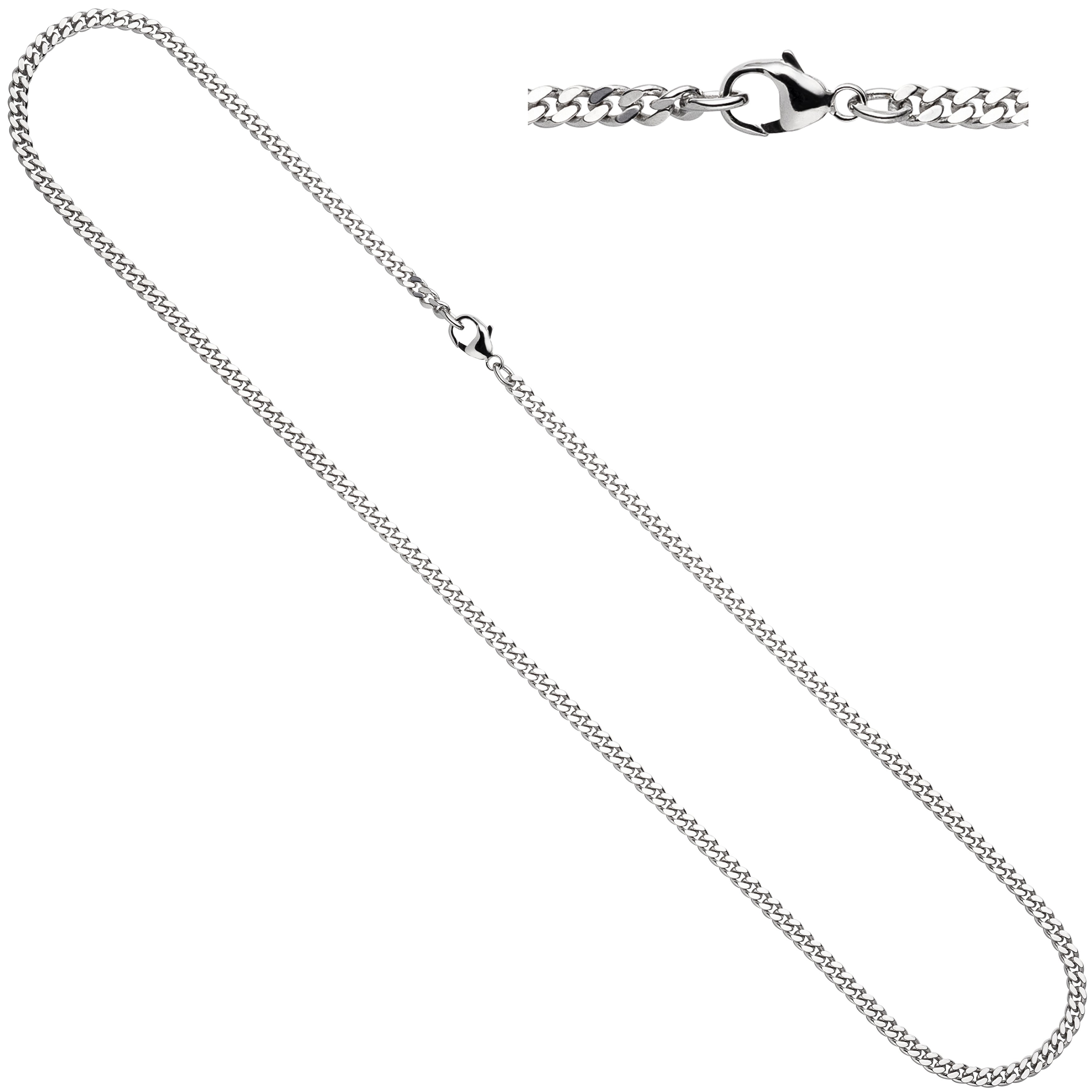 Panzerkette 585 Weißgold massiv 3,3 mm 50 cm Gold Kette Halskette Weißgoldkette