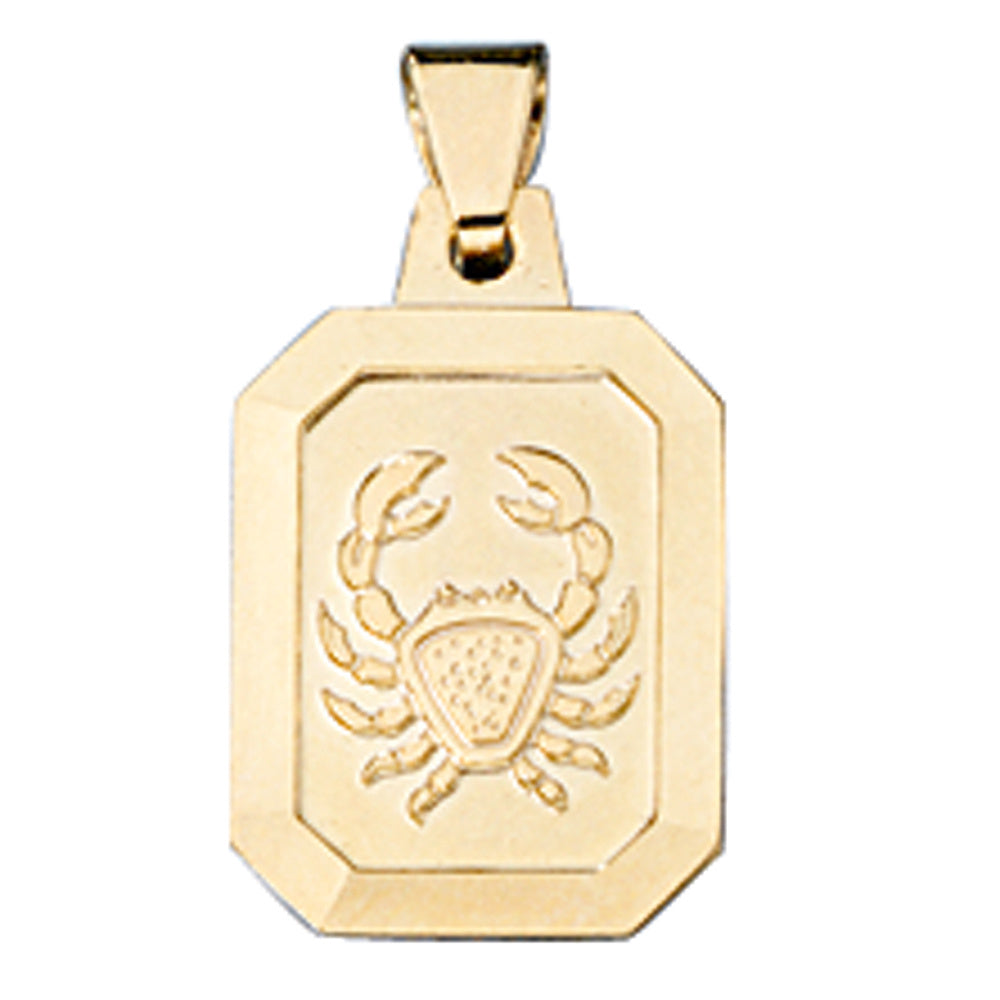 Anhänger Sternzeichen Krebs 333 Gold Gelbgold matt Sternzeichenanhänger