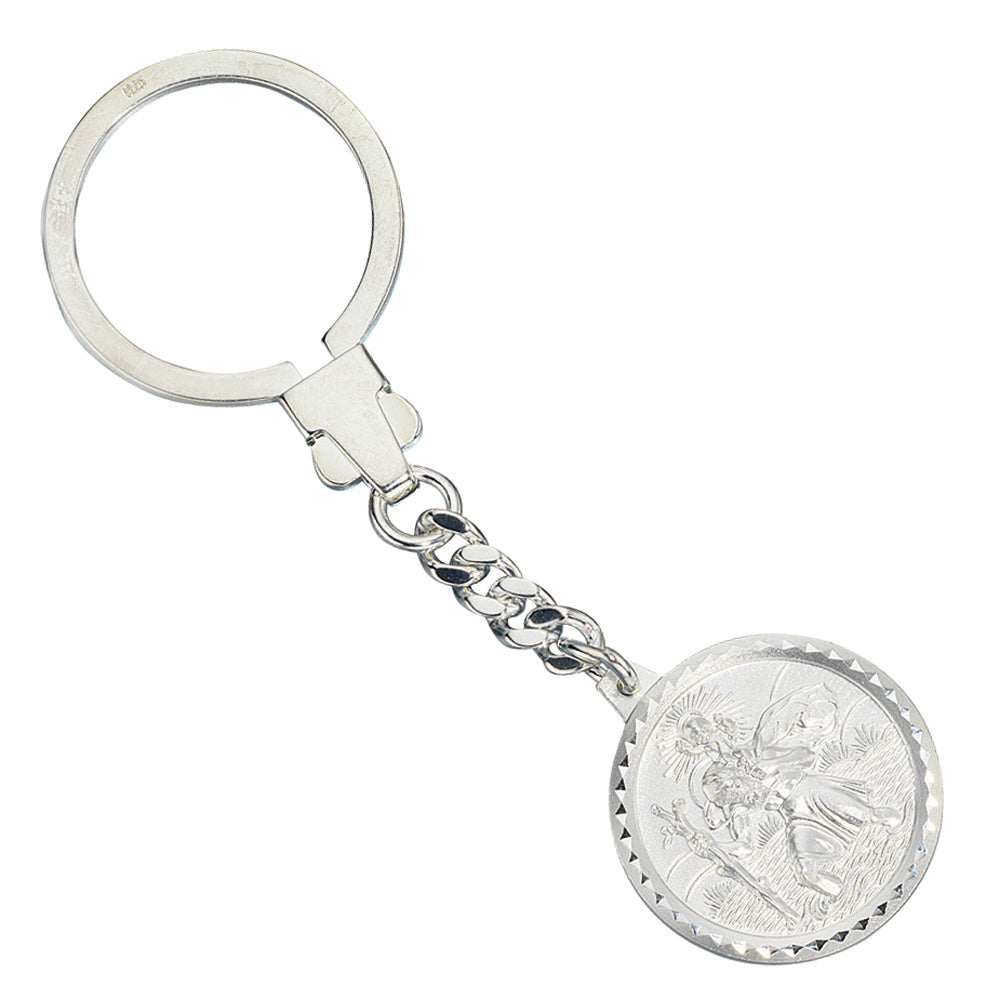 Schlüsselanhänger Schutzpatron Christophorus 925 Sterling Silber