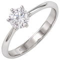 Damen Ring 925 Sterling Silber rhodiniert 1 Zirkonia Silberring