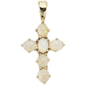 Anhänger Kreuz 585 Gold Gelbgold 6 Opale Kreuzanhänger Goldkreuz