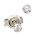 Ohrstecker rund 925 Sterling Silber rhodiniert 2 Zirkonia Ohrringe