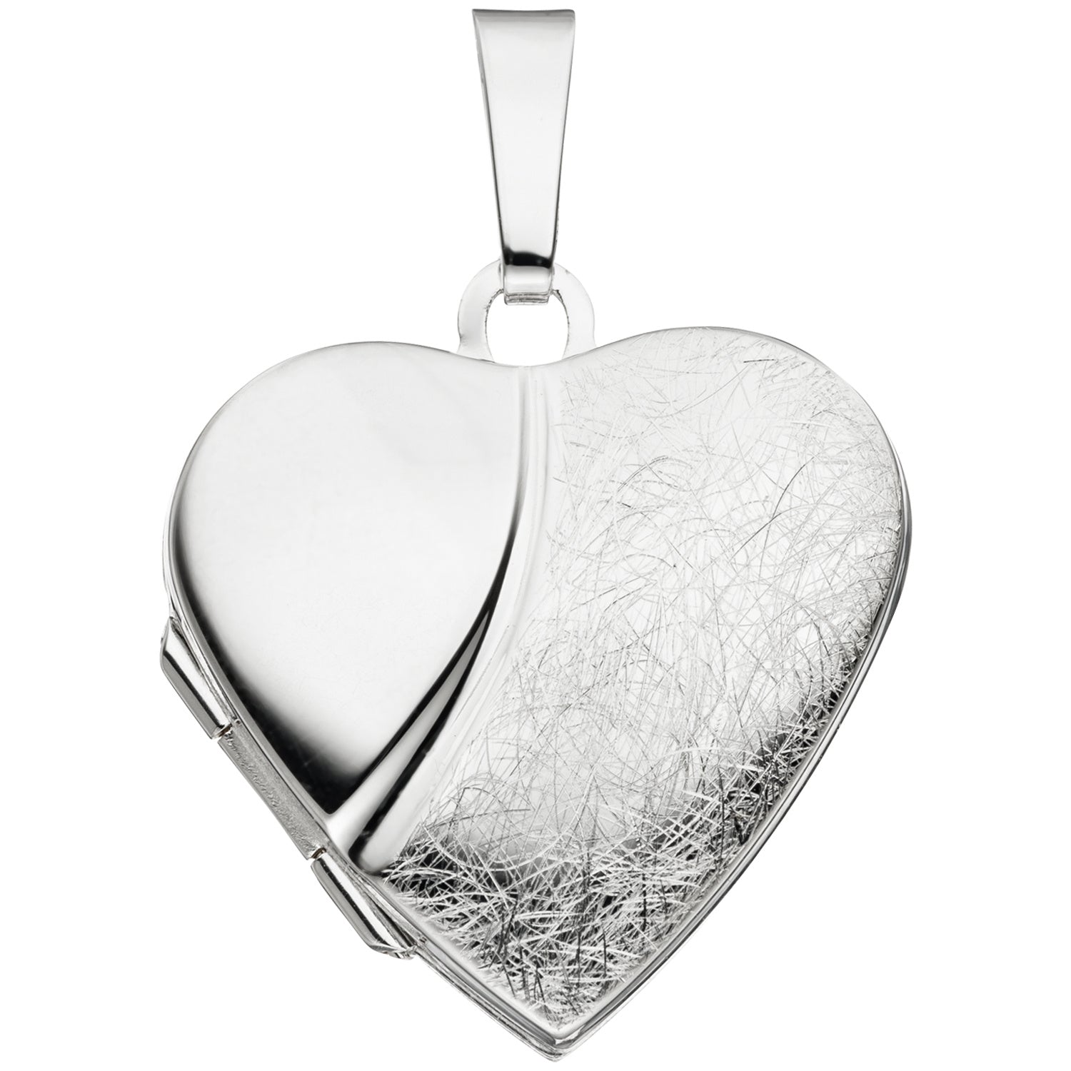 Medaillon Herz 925 Sterling Silber eismatt Anhänger zum Öffnen