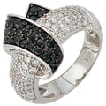 Damen Ring 925 Sterling Silber rhodiniert mit Zirkonia Silberring