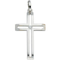 Anhänger Kreuz 585 Gold Weißgold 1 Diamant Brillant Kreuzanhänger Weißgoldkreuz