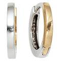 Creolen rund 333 Gold Gelbgold Weißgold bicolor Ohrringe Goldcreolen