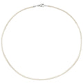 Collier Halskette Seide beige 2,8 mm 42 cm, Verschluss 925 Silber Kette