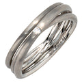 Damen Ring 950 Platin matt 1 Diamant Brillant Platinring dreireihig mehrreihig
