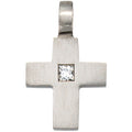 Anhänger Kreuz 950 Platin matt 1 Diamant 0,06ct. Kreuzanhänger Platinkreuz