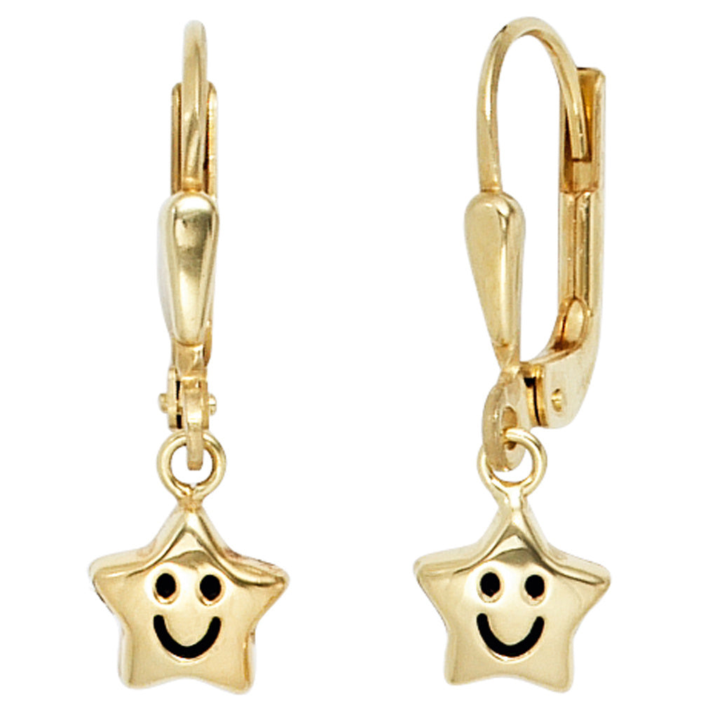 Kinder Boutons Stern 333 Gold Gelbgold Ohrringe Ohrhänger Kinderohrringe