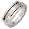 Damen Ring 950 Platin matt 1 Diamant Brillant 0,10ct. Platinring
