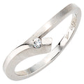 Damen Ring 950 Platin mattiert 1 Diamant Brillant 0,03ct. Platinring