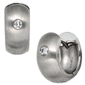 Creolen breit 950 Platin matt 2 Diamanten Brillanten Ohrringe Platinohrringe