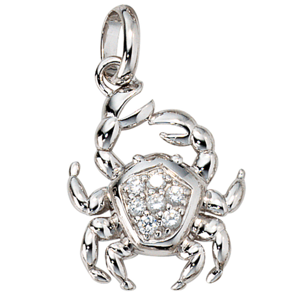 Anhänger Sternzeichen Krebs 925 Silber mit 7 Zirkonia Sternzeichenanhänger