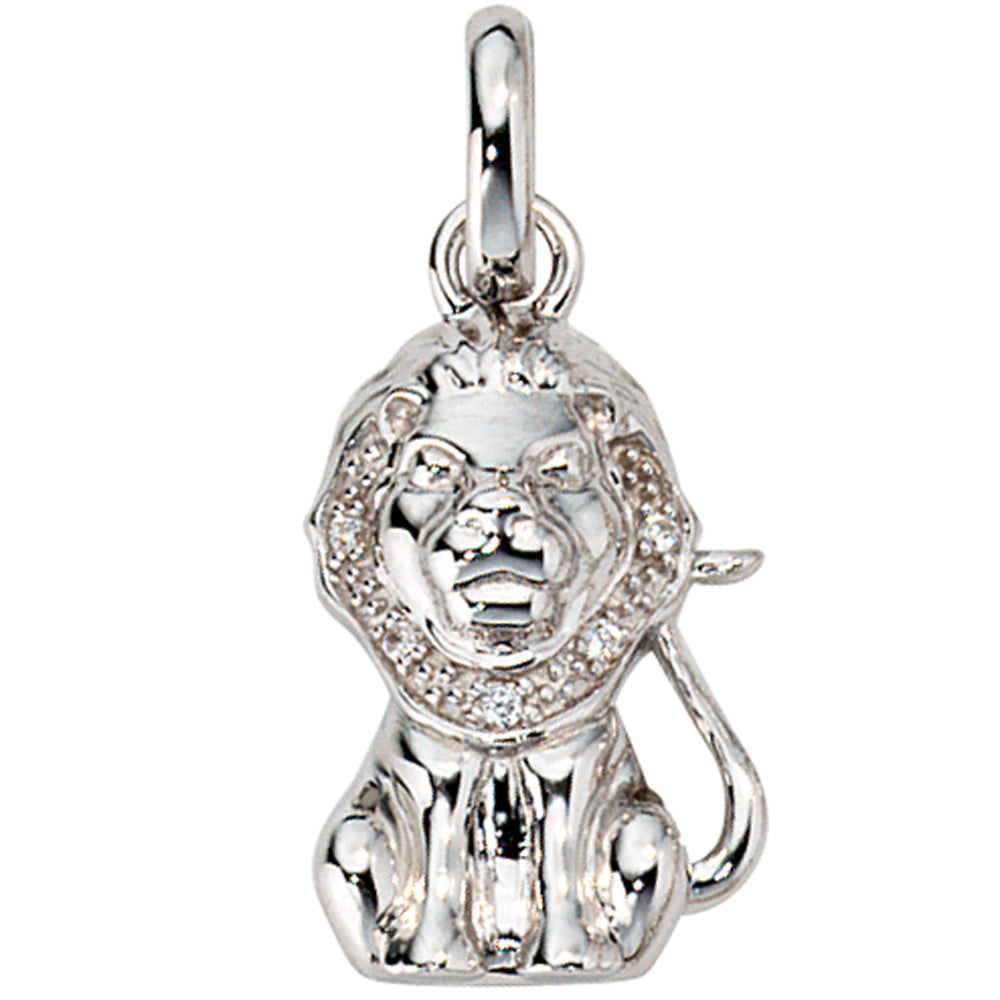Anhänger Sternzeichen Löwe 925 Sterling Silber mit 5 Zirkonia Sternzeichenanhäng