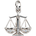 Anhänger Sternzeichen Waage 925 Silber mit 6 Zirkonia Sternzeichenanhänger