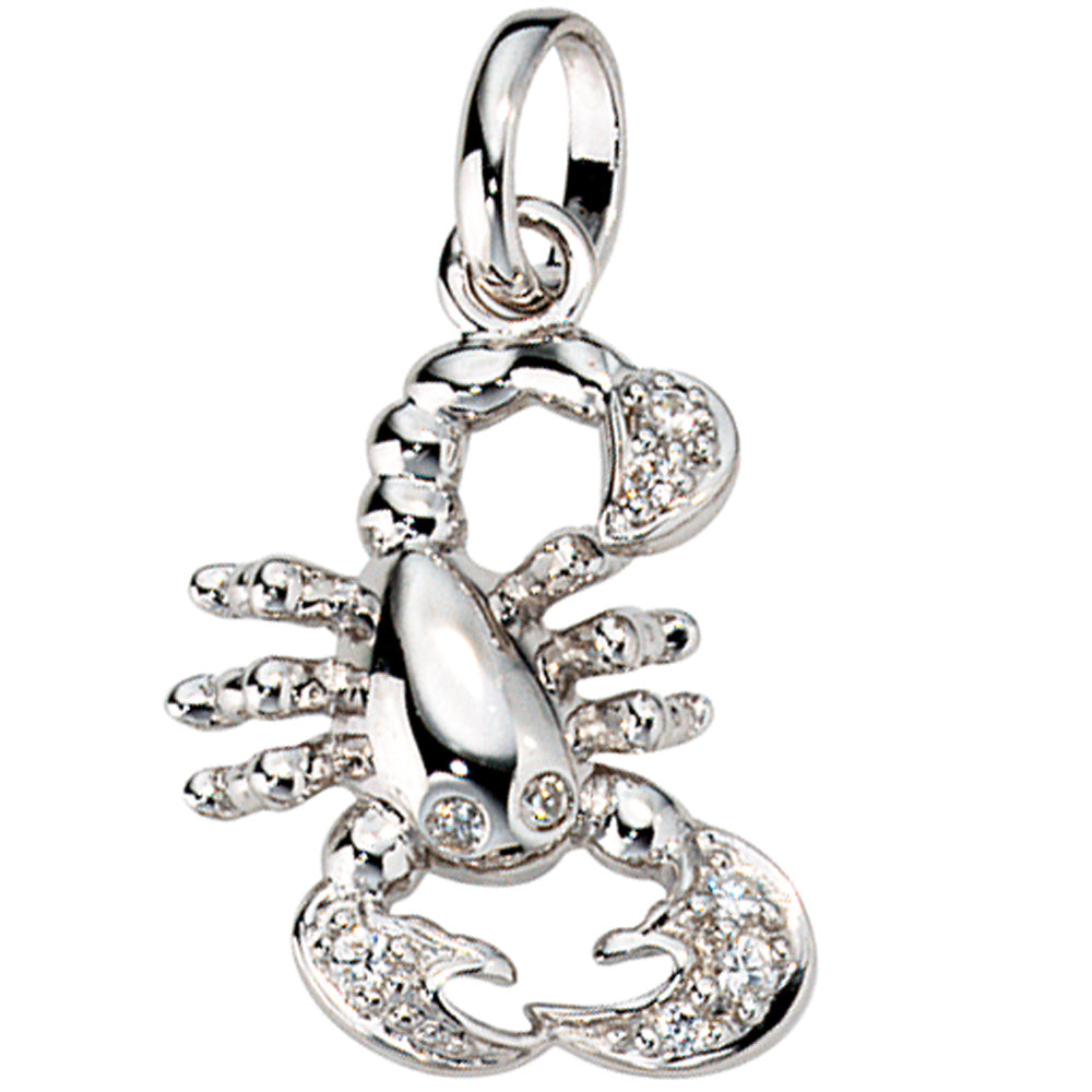 Anhänger Sternzeichen Skorpion 925 Silber mit 8 Zirkonia Sternzeichenanhänger