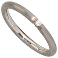 Damen Ring 925 Sterling Silber rhodiniert matt 1 Diamant Brillant Silberring