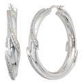 Creolen 925 Sterling Silber mit 124 Zirkonia Ohrringe Silberohrringe