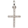 Anhänger Kreuz 585 Gold Weißgold 17 Diamanten Brillanten Kreuzanhänger Goldkreuz