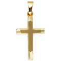 Anhänger Kreuz 333 Gold Gelbgold teil matt Kreuzanhänger Goldkreuz