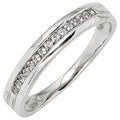 Damen Ring 585 Gold Weißgold 15 Diamanten Brillanten 0,15ct. Goldring