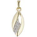Anhänger 333 Gold Gelbgold bicolor mit 22 Zirkonia Goldanhänger